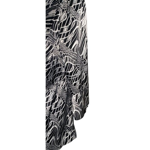 Moonlight Babydoll Top M Black White Geometric 3/4 Bell Sleeve Whimseygoth - Picture 8 of 15